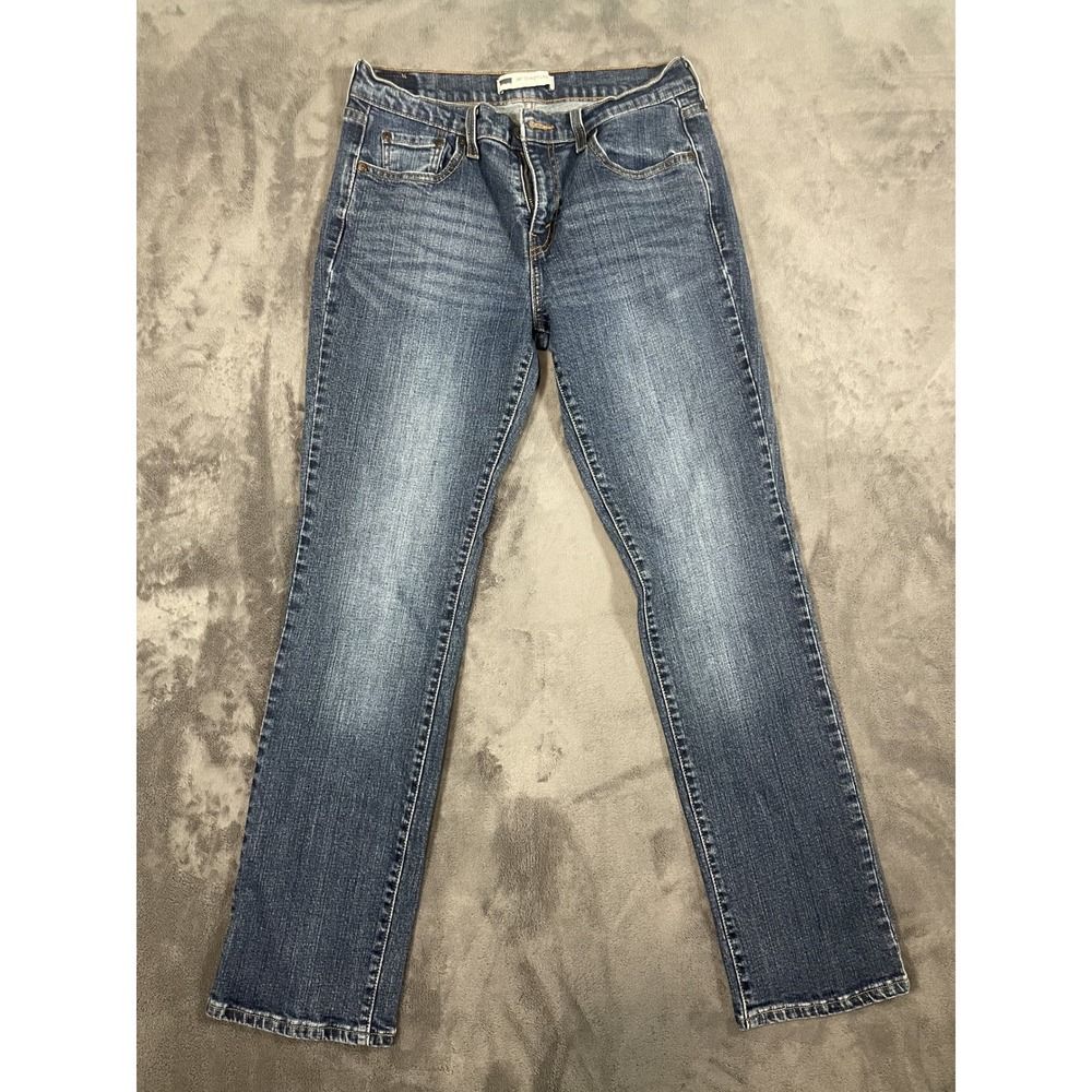 Levi's 505 Straight Leg Jeans 10 M Blue Medium Wash Stretch Denim